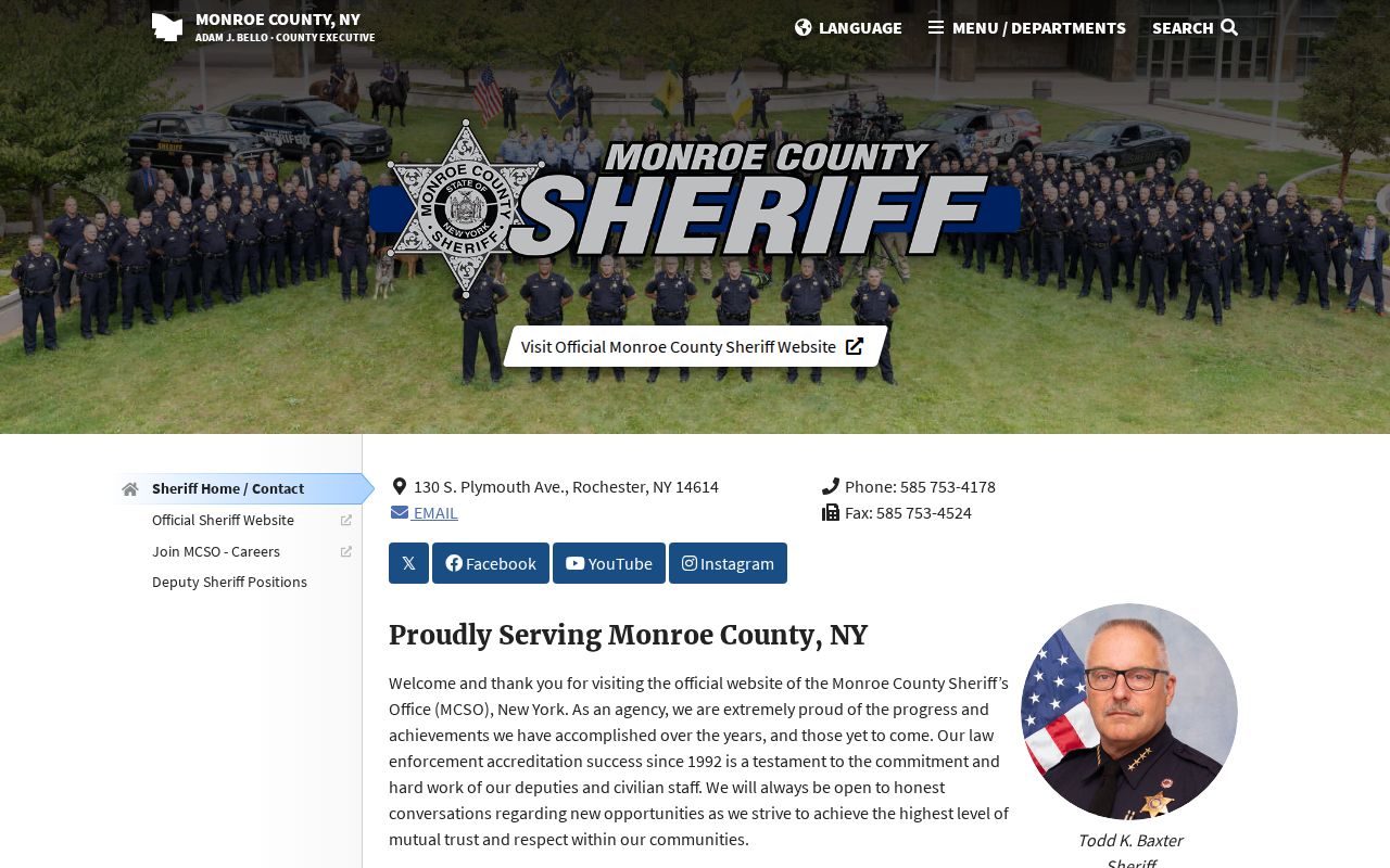 Monroe County criminal history sheriff headquarters details