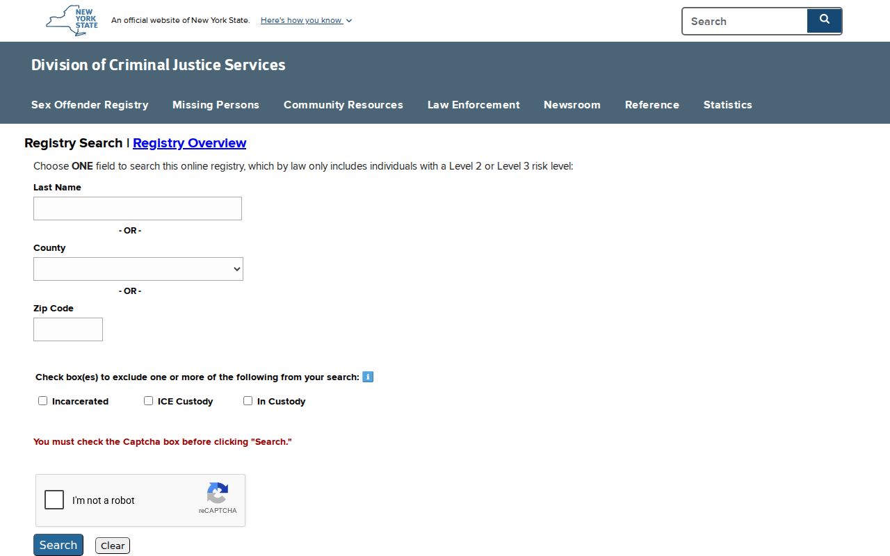 Monroe County sex offender registry New York search